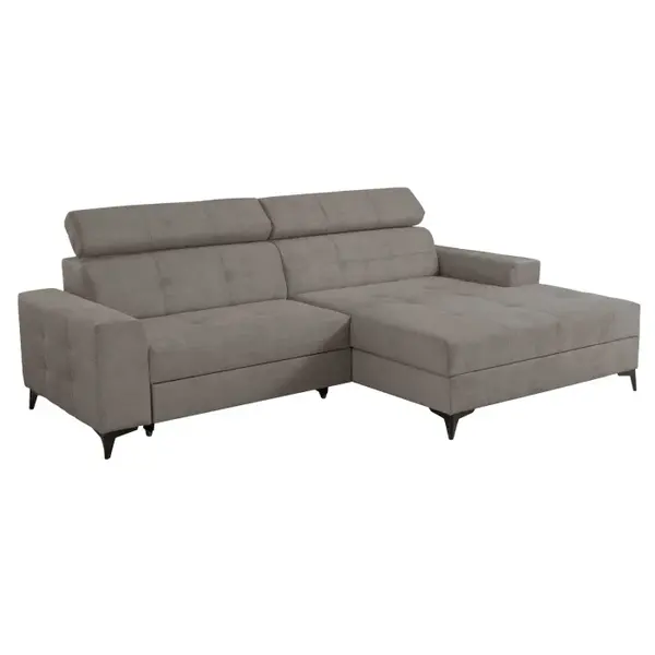 Coltar FLORIDA ONE extensibil, cu arcuri si lada depozitare, colt dreapta, cappuccino, 280x175x95 cm