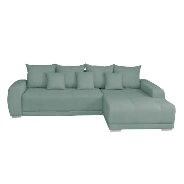 Coltar MARIBO L extensibil, cu arcuri si lada depozitare, colt dreapta, mint, 282x205x92 cm