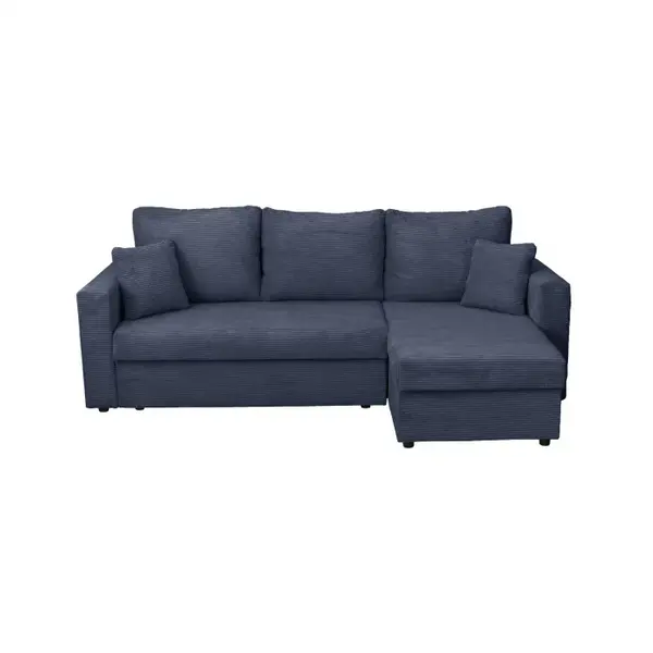 Coltar NICOLE LUX, cu lada depozitare, colt interschimbabil, albastru, 225x145x82 cm