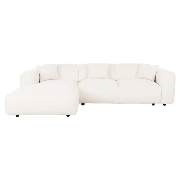 Coltar stanga LARCO CHENILLE 282 CM - Alb