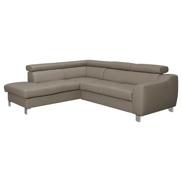 Colțar, textil, piele, taupe, 208/245 cm