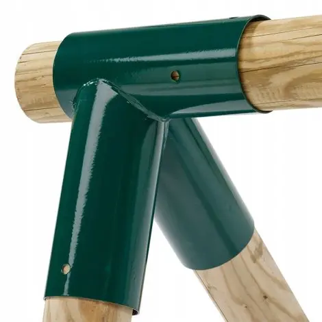 Coltar verde pentru leagane, metalic, dreapta, 100x100, pentru lemn rotund