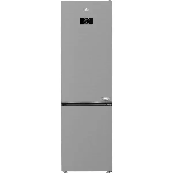 Combina frigorifica BEKO B3RCNA404HXB, No Frost, 355 l, Usi reversibile, Functie congelare rapida, Display control, Vacation Mode, H 203.5 cm, Argintiu, Clasa E