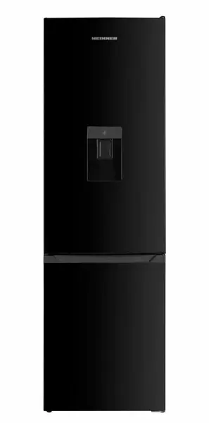 Combina frigorifica Heinner HC-HM260BKWDE++, 260 l, Clasa E, Lumina LED, Dozator de apa, Usi reversibile (Negru)