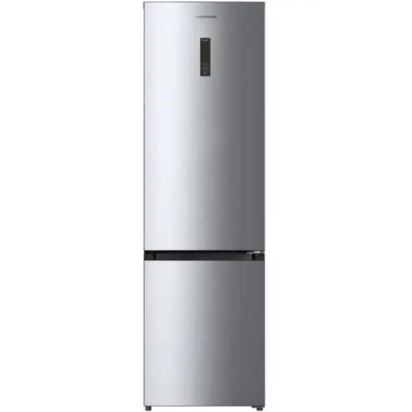 Combina frigorifica Heinner HCNF-HM377INVXC, 377 l, No Frost, Clasa C, Lumina LED, Alarma usa deschisa, Functie ECO, Culoare Inox