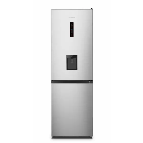 Combina frigorifica Heinner HCNF-HS304XWDE++, 304 l, Full No Frost, Clasa E, Dozator de apa, Lumina LED, Aspect Inox
