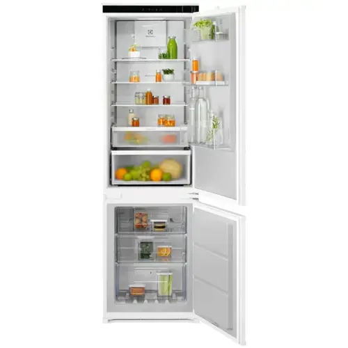 Combina frigorifica incorporabila Electrolux ENT6MD18S3, 249 l, Multiflow, Usa reversibila, Control electronic, Fresh Frost Free, Clasa D, H 177.2 cm (Alb)