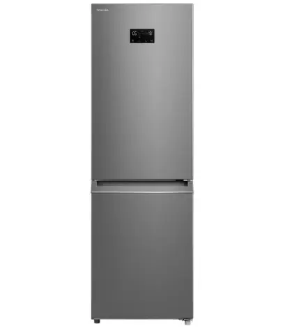 Combina frigorifica Toshiba GR-RB449WE-PMJ(49), No Frost, 338 litri, clasa E, 185.8 cm, tehnologie Origin Inverter, Alloy Cooling, ecran LED, usi reversibile, Argintiu