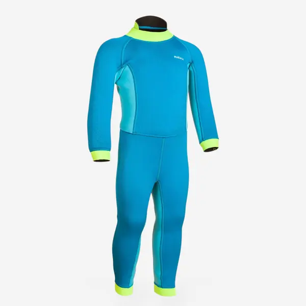 Combinezon de baie înot din neopren TI WARM Albastru-Verde Copii