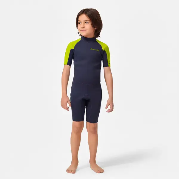 Combinezon surf 100 Neopren 1,5 mm Albastru-Galben Copii
