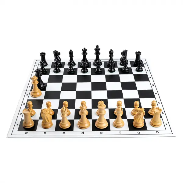 Combo set Old English : Tabla sah din PVC+Piese de sah Old English