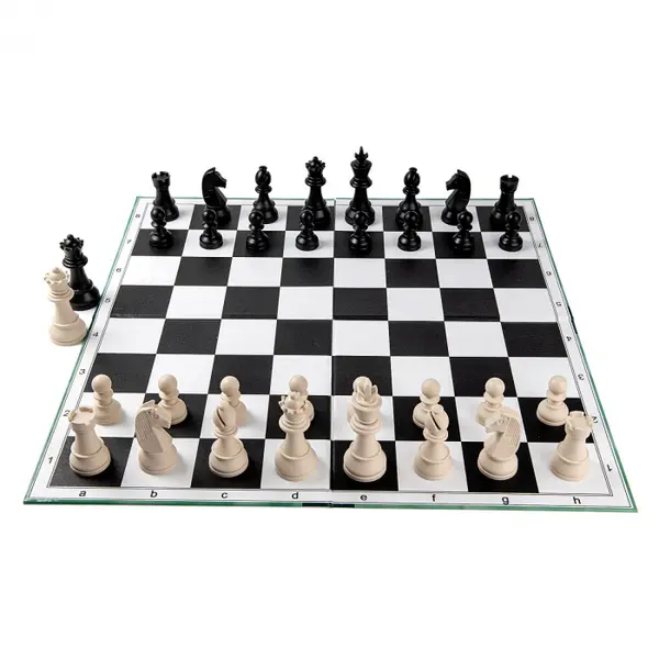 Combo set STAR: Tabla sah din carton pliabila in 4+Piese de sah din plastic no. 6 Star