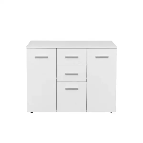 Comoda ALMA, 2 usi, 3 sertare, alb, 105x40x82 cm