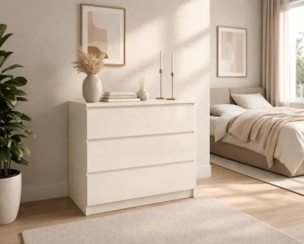 Comoda Aria 3 sertare Alb 70x40x77 cm