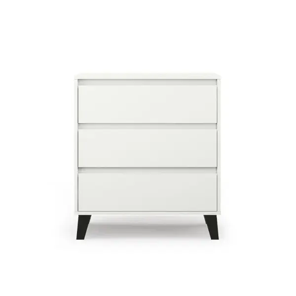 Comoda BORG, 3 sertare, alb, 70x38,8x78,4 cm