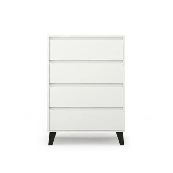 Comoda BORG, 4 sertare, alb, 70x38,8x99,4 cm