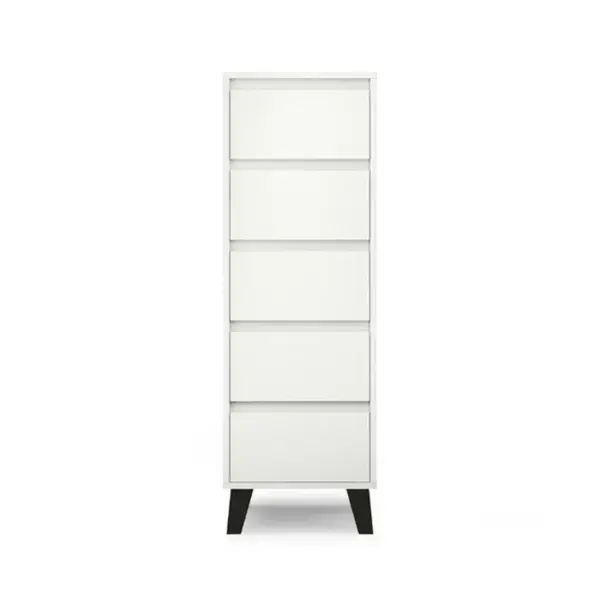 Comoda BORG, 5 sertare, alb, 40x38,8x120,4 cm