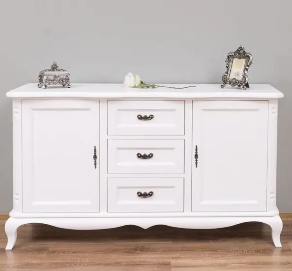 Comoda cu 2 usi si 3 sertare 'Chic', sertare pe sine soft close cu finisaj White