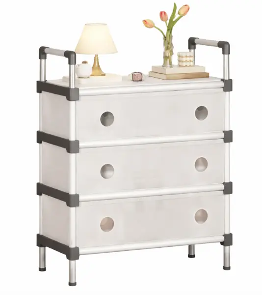 Comoda cu 3 sertare cadru metalic design modern organizator depozitare HY 7604