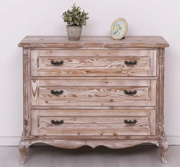 Comoda cu 3 sertare 'Chic' sertare pe sine soft close cu finisaj Sand White