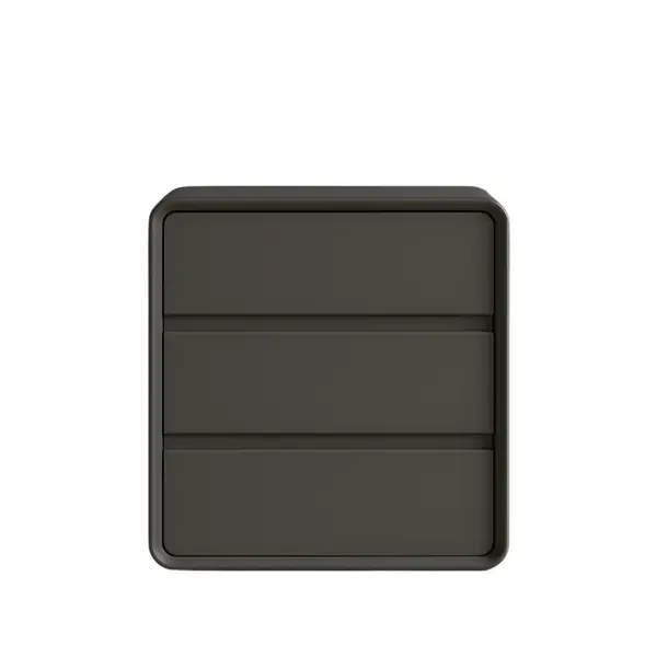 Comodă din MDF și piele PU – 3 sertare, 55x40x61 cm-DarkGray
