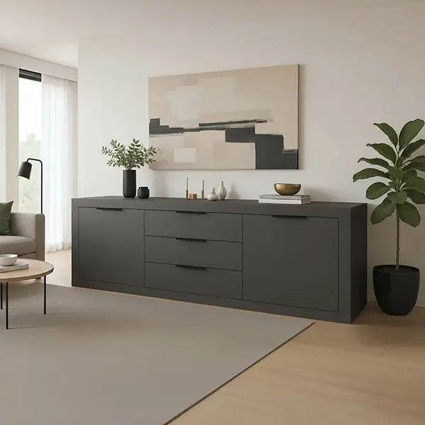 Comoda Doha Gri inchis 210x45x80.5 cm
