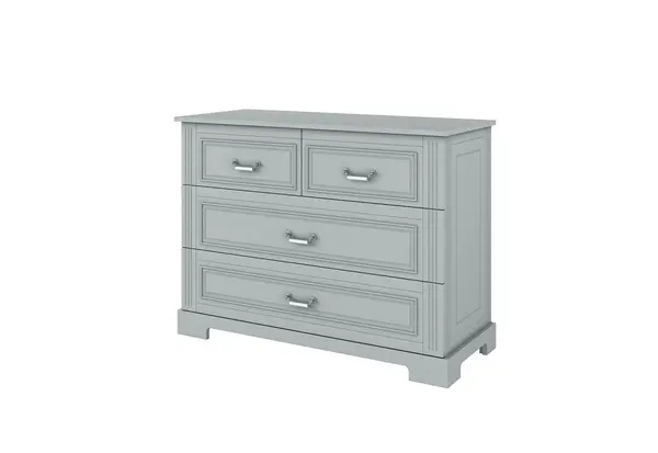 Comoda eleganta Ines gri cu 4 sertare L120 cm