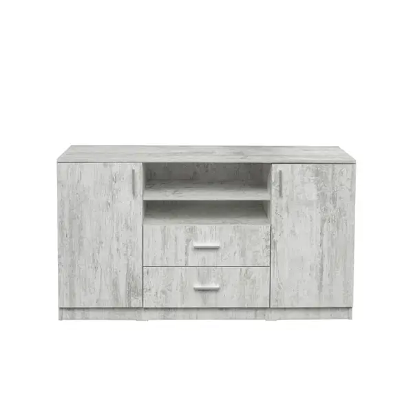 Comoda LUXOR, 2 usi, 2 sertare, pin antichizat, 140x40x80 cm