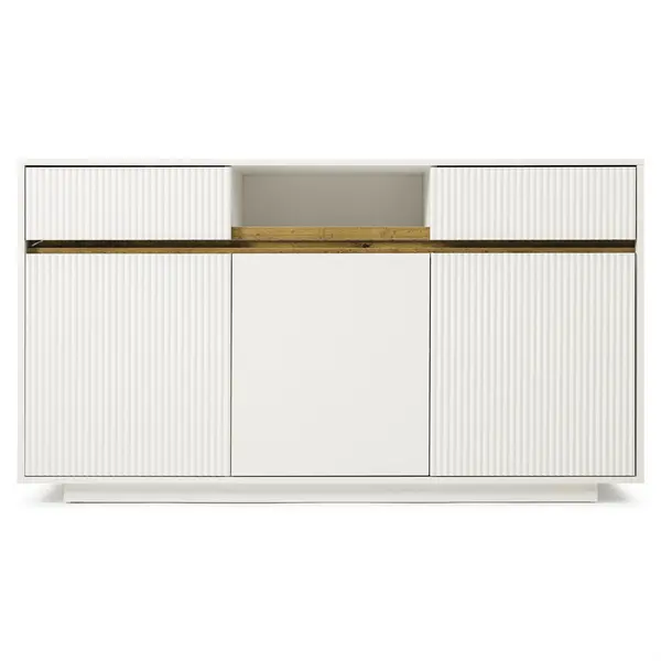Comodă modernă cu bandă LED, Alb | Aosom Romania