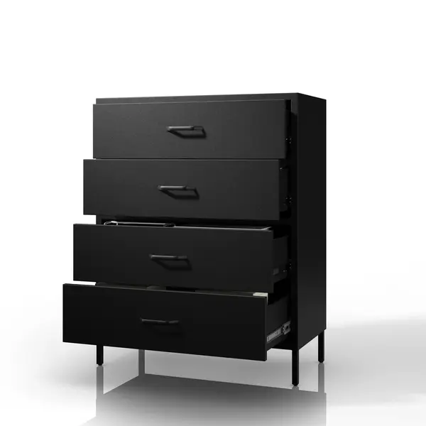Comoda neagra din metal cu sertare si picioare CARLA Modern 800 x 1015 x 400 mm Comodă neagră din metal cu sertare și picioare CARLA Modern 800 x 1015 x 400 mm
