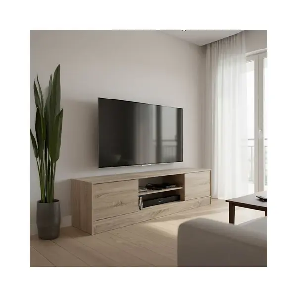 Comoda TV cu sertare, Lemn, Sonoma, 150x35x41 cm