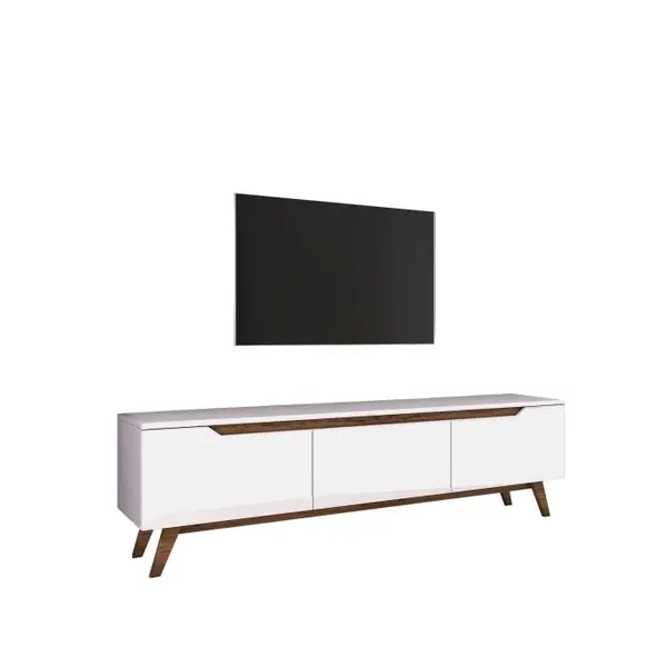 Comoda TV D1 794, 3 usi, alb + nuc, 180x35x48,6 cm