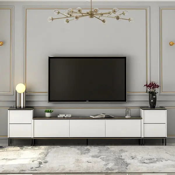 Comoda Tv Imaj, Gri, 180x45x35 cm