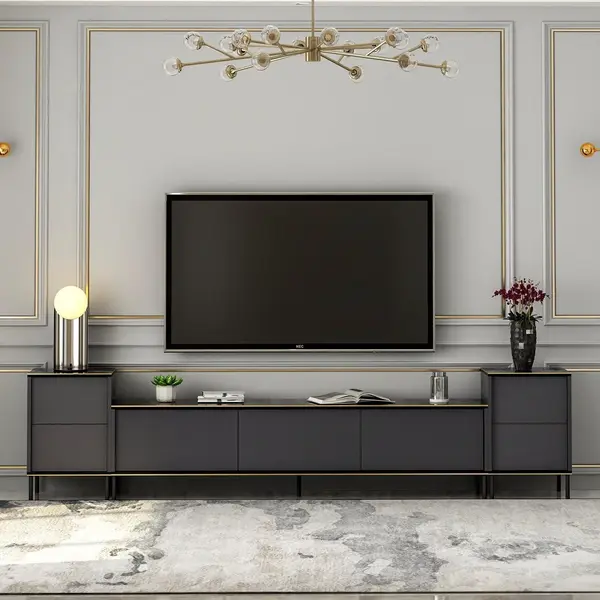Comoda Tv Imaj, Gri, 180x45x35 cm