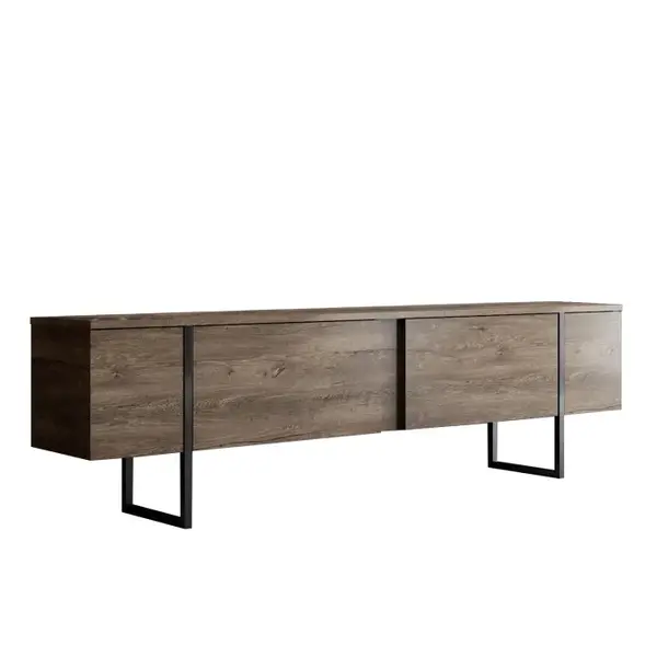 Comoda TV LUXE, nuc + negru, 180x30x50 cm