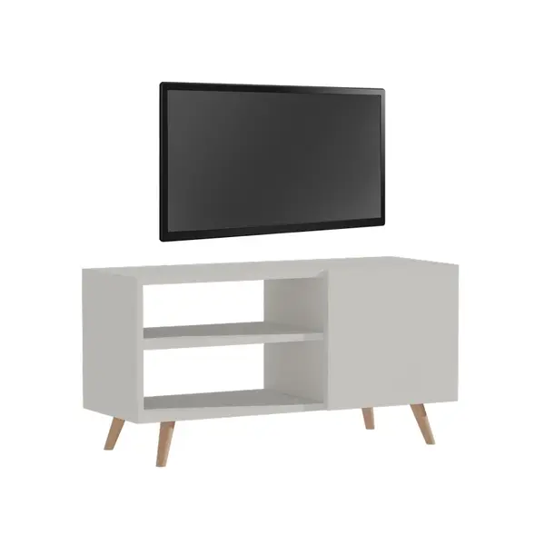 Comoda TV Orianne melamina alb-natural 90x32x46 cm