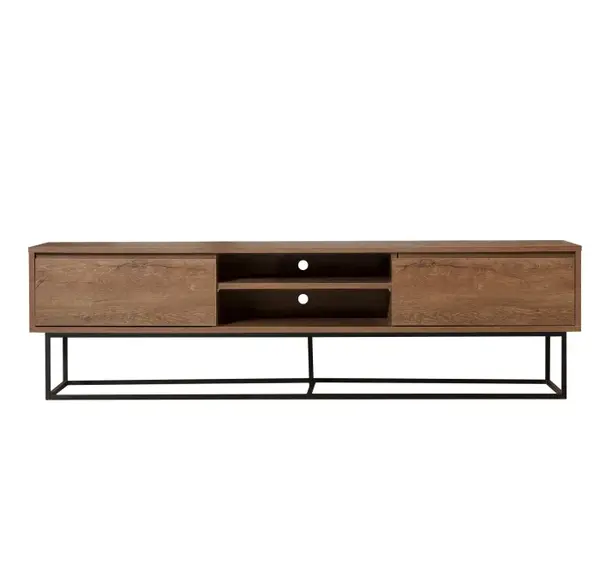 Comoda TV RODEZ, nuc + negru, 180x40x50 cm
