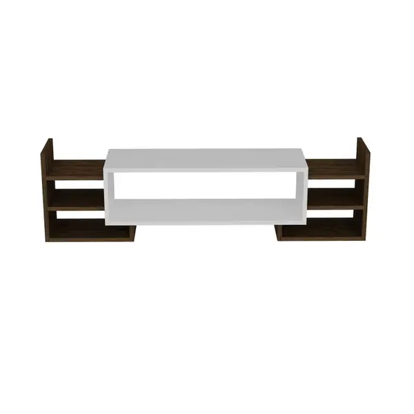 Comoda TV SEMA, alb + nuc, 115x29,6x38,2 cm