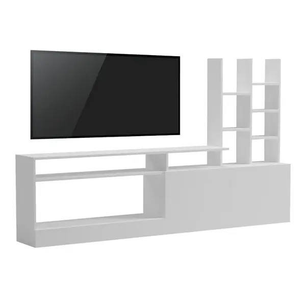 Comoda TV Seruno, Alb, 170x25x100 cm