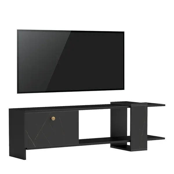Comoda TV Standi Negru 120x25x36.8 cm
