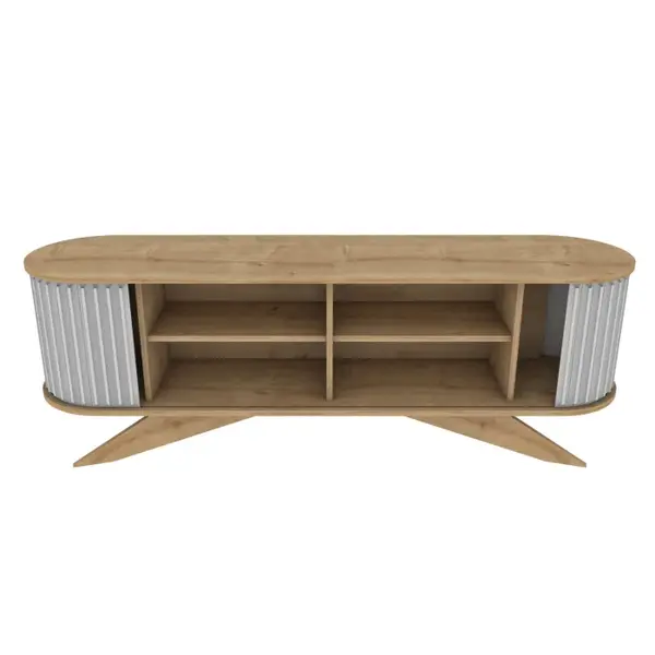 Comoda TV STOR, stejar safir + alb, 180x43x60 cm