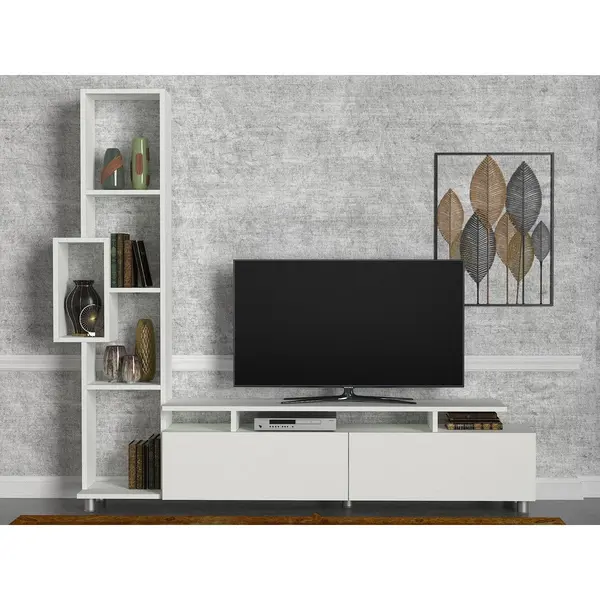 Comoda Tv Tulip TV Unit, Alb, 30x167x160 cm