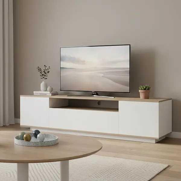 Comoda TV Winey Alb 180x44.5x44.5 cm