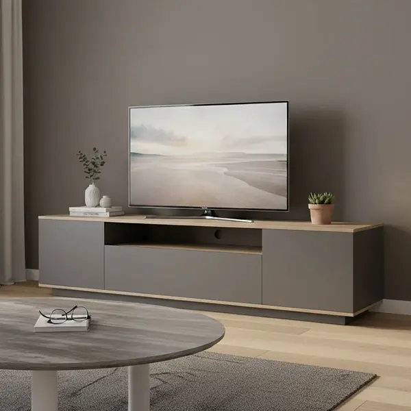 Comoda TV Winey Antracit 180x44.5x44.5 cm