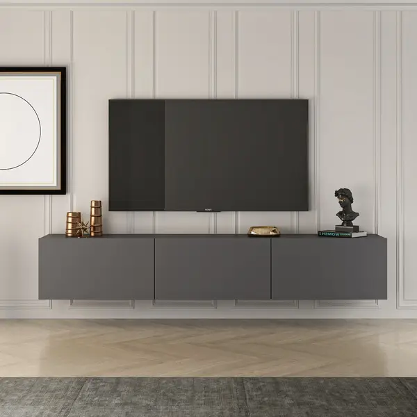 Comoda West, Gri - Alb, 150x32 cm