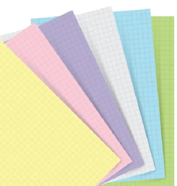 Complet pentru organizator Filofax - A5, pătrate de hârtie colorată, 60 de coli