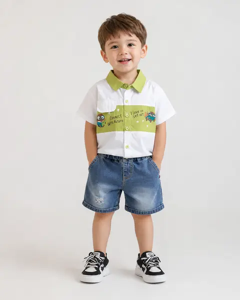 Compleu 2 Piese Băieți Cămașă și Denim Abel - 2-3 ani