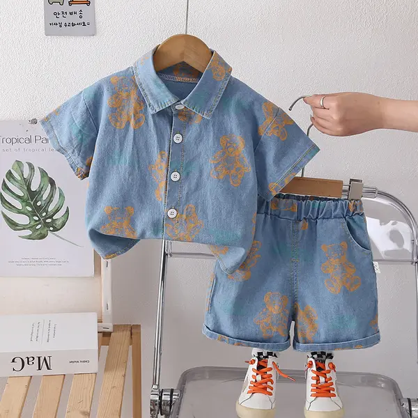 Compleu 2 Piese Băieți Denim Thomas - 18-24 luni