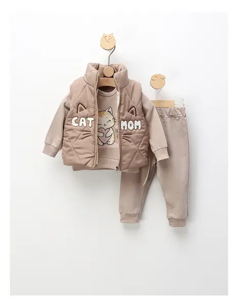 Compleu cu vesta, Cat Mom, cu bej