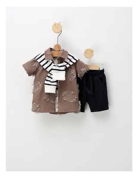 Compleu de vara, Fashion Boy, cu maro